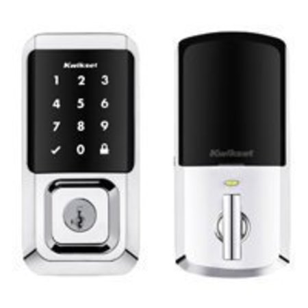 KWIKSET Touchscreen Wi-Fi Enabled Smart Lock, Keyless Key, AAA Grade, Zinc, Polished Chrome 939 WIFI TSCR 26